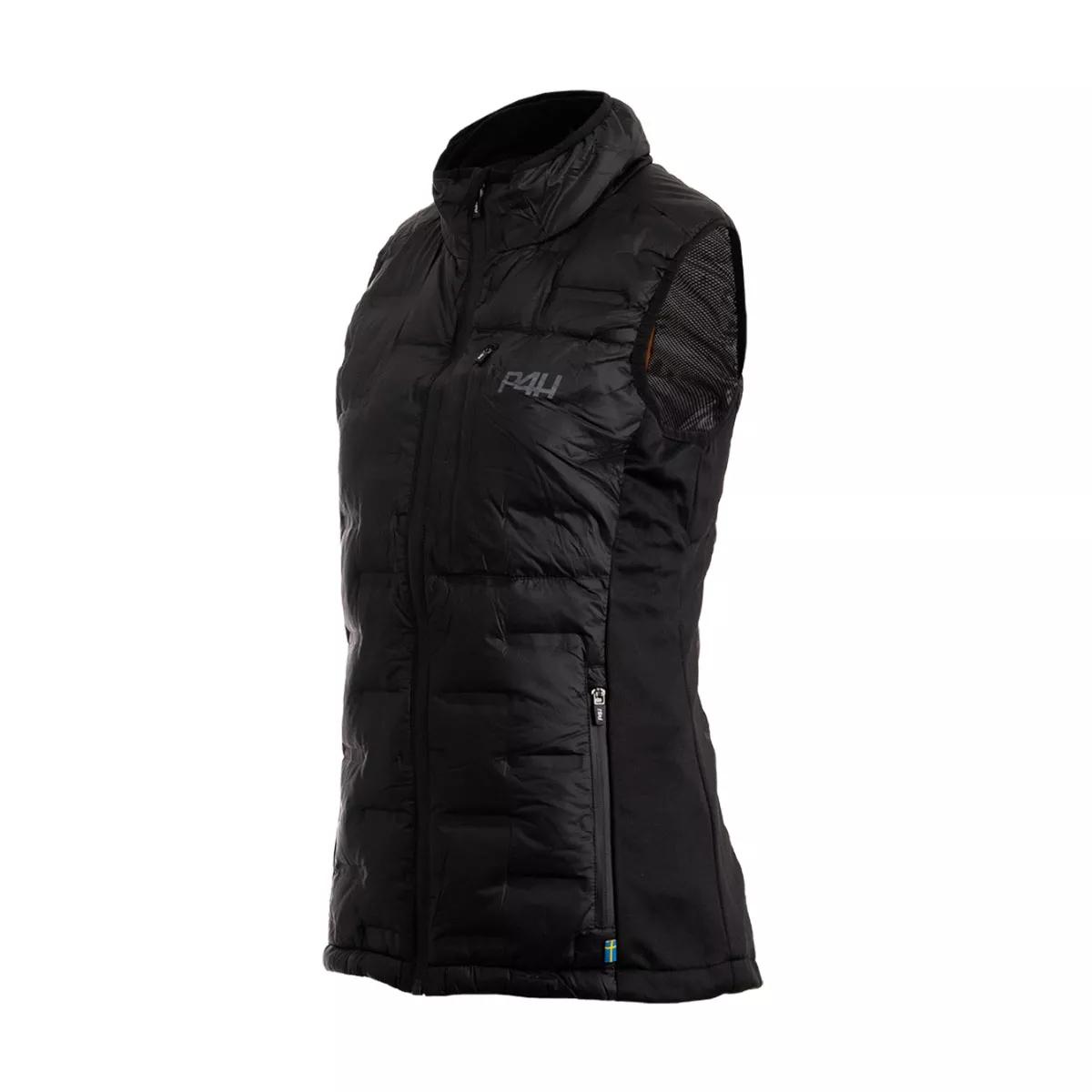P4H elektrisk dunforet varmevest dame sort